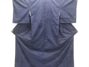 未使用品　草花模様織出し本真綿結城紬着物